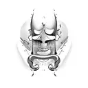 barber ripped skin  tattoo design idea