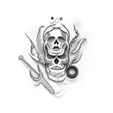 barber ripped skin  tattoo design idea