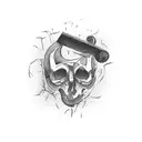 barber ripped skin  tattoo design idea