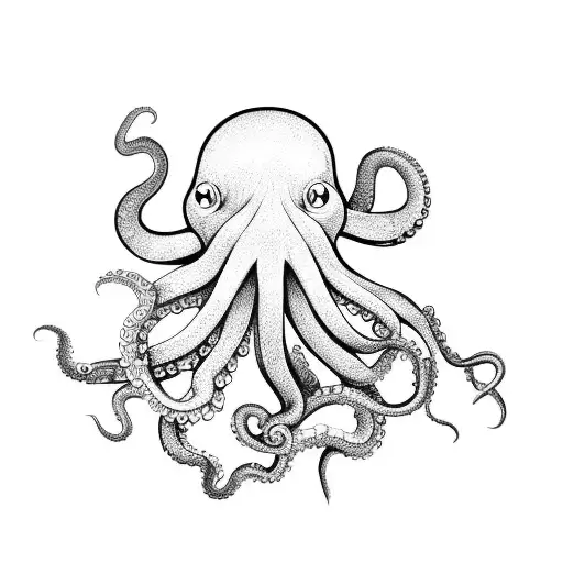 Octopus and mushroom tattoo design idea