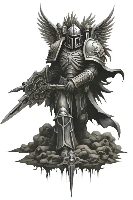 Warhammer 40k Dark ANgels tattoo design idea