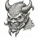 Japanese demon oni tattoo design idea