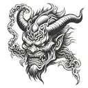 Japanese demon oni tattoo design idea