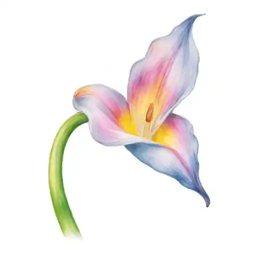 one calla lily flower tattoo design idea