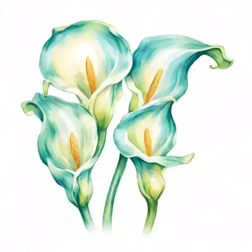 calla lilies intertwined tattoo design idea