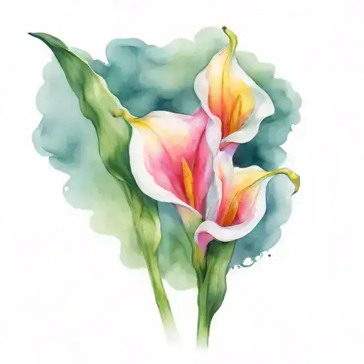  five calla lilies intertwined tattoo design idea