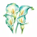calla lilies intertwined tattoo design idea