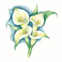 calla lilies intertwined tattoo design idea