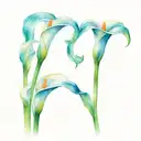 calla lilies intertwined tattoo design idea