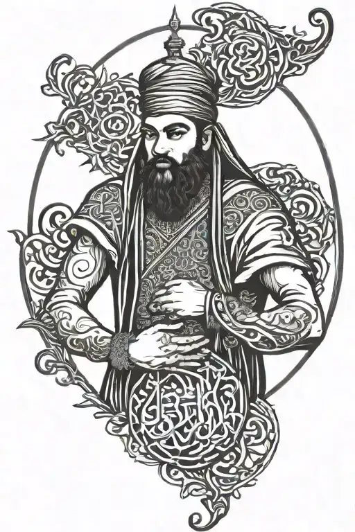 imam ali with names   tattoo design idea