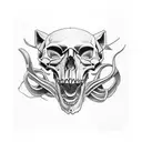 dead panther skull tattoo design idea