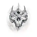 dead panther skull tattoo design idea