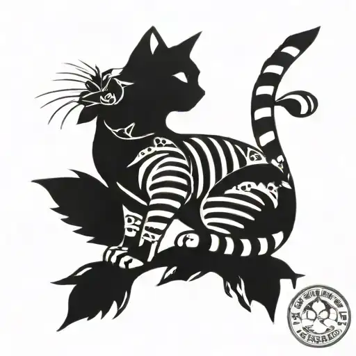 bengal cat silhouette tattoo design idea