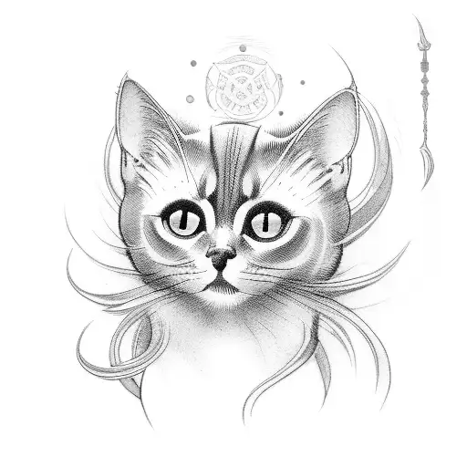 Black Cat Jedi tattoo design idea