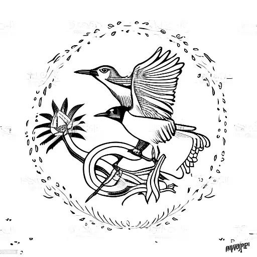 "we'll be alright" with a magpie tattoo design idea