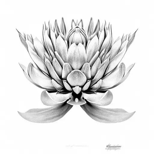 borage protea flower daughter tattoo design idea