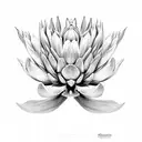 borage protea flower daughter tattoo design idea