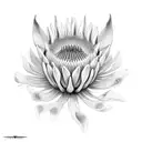 borage protea flower daughter tattoo design idea