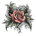 Heart and Roses reference hidden tattoo design idea