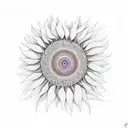 An artistic representation of a sunflower transforming into a flock of colorful birds tattoo design idea