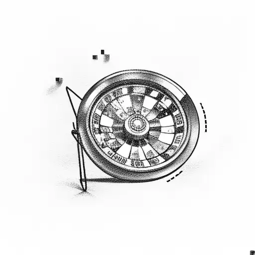 Prison bars with a roulette wheel keyhole tattoo design idea