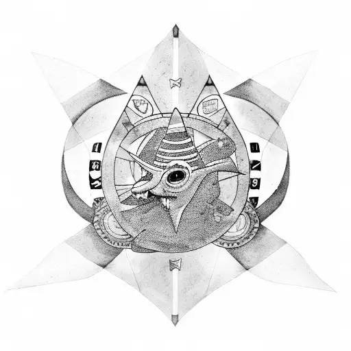 Shark and roulette wheel merging into one tattoo design idea