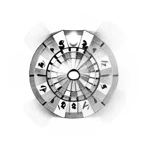 Prison bars with a roulette wheel keyhole tattoo design idea
