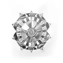 Shark and roulette wheel merging into one tattoo design idea