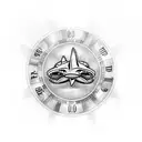 Shark and roulette wheel merging into one tattoo design idea