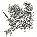zeus rayo  black and gray tattoo design idea