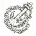 Anchor & chain tattoo design idea