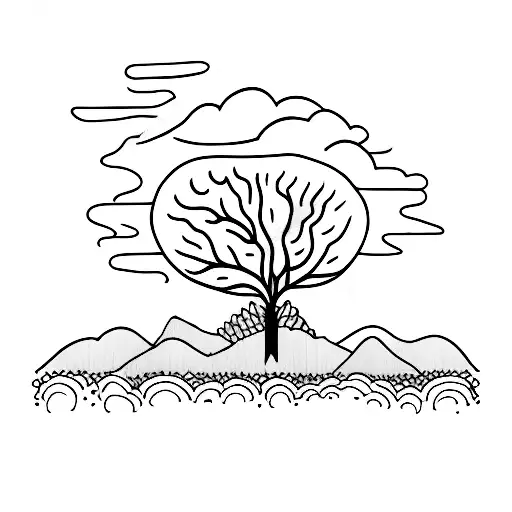 Heather with 'after the storm' text tattoo design idea