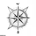 a compass with a smiley face on the inside tattoo design idea