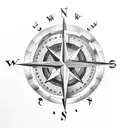 a compass with a smiley face on the inside tattoo design idea
