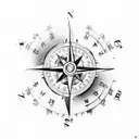 a compass with a smiley face on the inside tattoo design idea