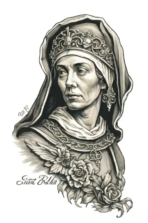 Saint Rita tattoo design idea