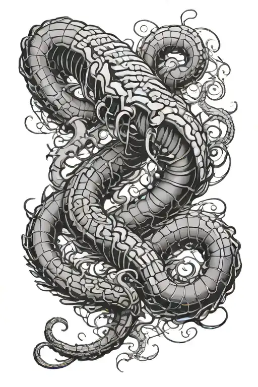 japanese, tokyo ghoul centipede tattoo design idea