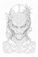 japanese, tokyo ghoul mask tattoo design idea