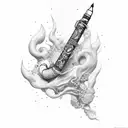old smoke pipe  tattoo design idea