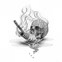old smoke pipe  tattoo design idea