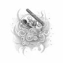 old smoke pipe  tattoo design idea