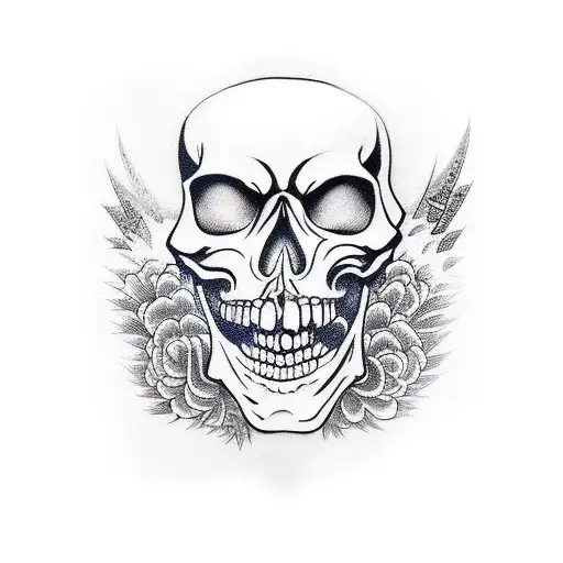 Skeleton samurai  tattoo design idea