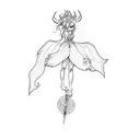 a female devil with horns tattoo design idea