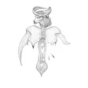 a female devil with horns tattoo design idea