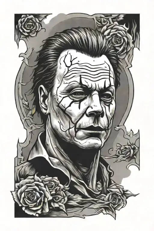 Michael myers leg sleeve tattoo design idea