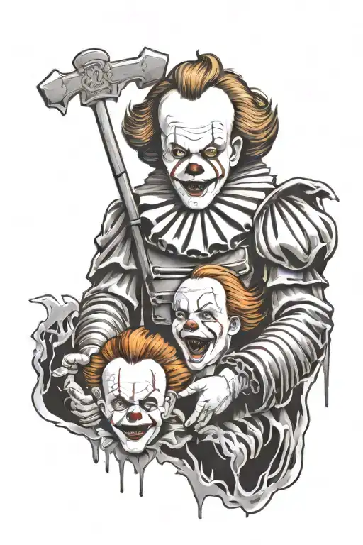Michael myers, Annabelle, pennywise, Chucky, ghost, zombie tattoo  tattoo design idea