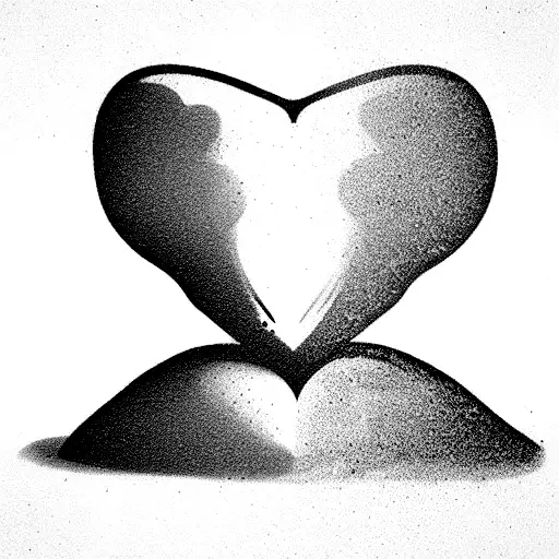 heart vs brain minimalist ice concept tattoo design idea