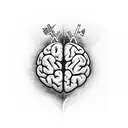 heart vs brain  tattoo design idea