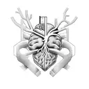 heart vs brain  tattoo design idea