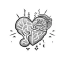 heart vs brain  tattoo design idea